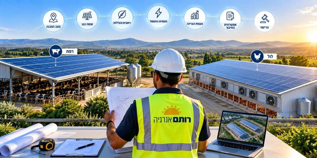 תכנון מערכת סולארית לרפת וללול לפי מצב המבנה, עקומת הצריכה ותשתית החשמל